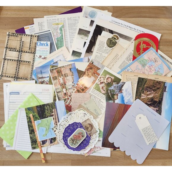 70 + Piece Ephemera Lot Junk Journal Scrapbooking Paper Supplies Mixed Bundle - Picture 2 of 5